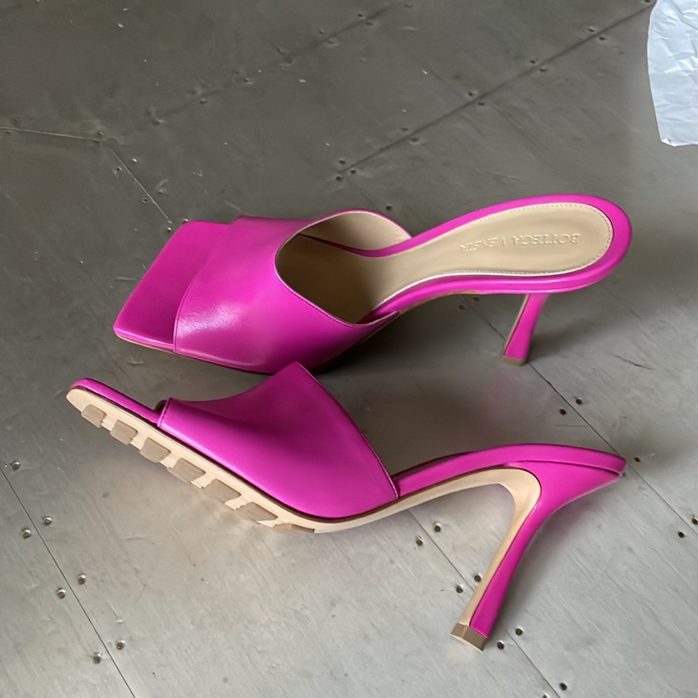 Bottega veneta pink leather nappa hollyhock pink sandal lounge sz 39 - Picture 5 of 9
